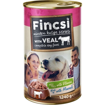 Fincsi kutya konzerv 1240 g borjú