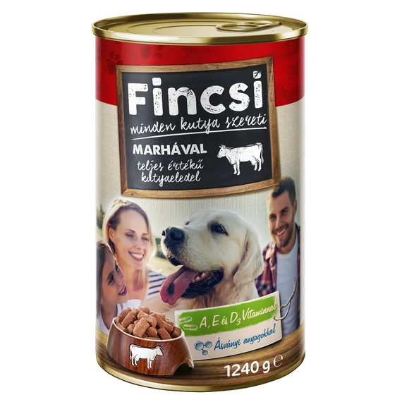 Fincsi kutya konzerv 1240 g marha