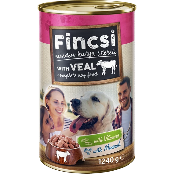 Fincsi kutya konzerv 1240 g borjú